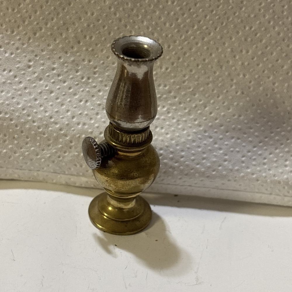 Vintage brass miniature dollhouse small kerosene type lamp
